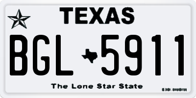 TX license plate BGL5911