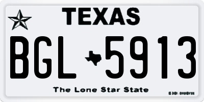 TX license plate BGL5913