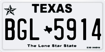 TX license plate BGL5914