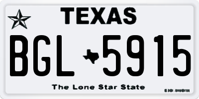 TX license plate BGL5915