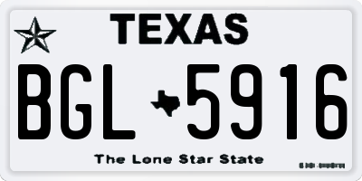 TX license plate BGL5916