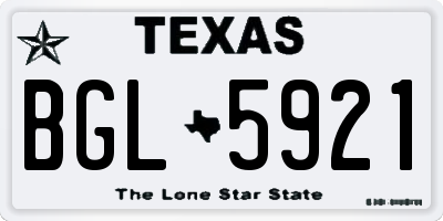 TX license plate BGL5921