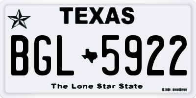 TX license plate BGL5922