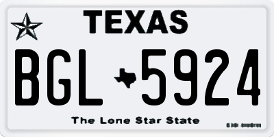 TX license plate BGL5924
