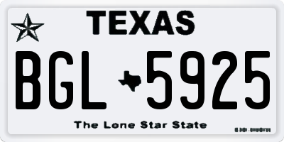 TX license plate BGL5925