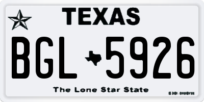 TX license plate BGL5926