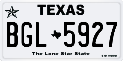 TX license plate BGL5927