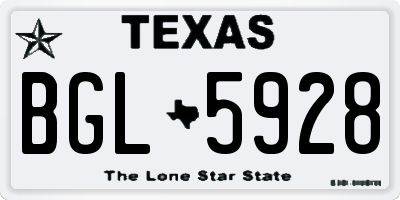 TX license plate BGL5928