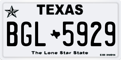 TX license plate BGL5929