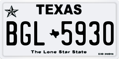 TX license plate BGL5930
