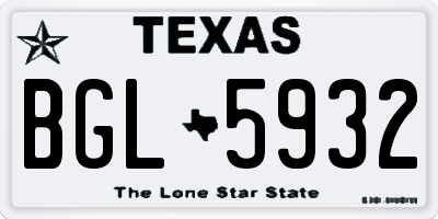 TX license plate BGL5932