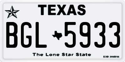 TX license plate BGL5933