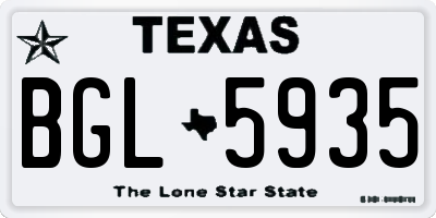 TX license plate BGL5935