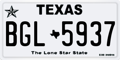 TX license plate BGL5937