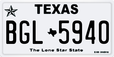 TX license plate BGL5940