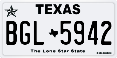 TX license plate BGL5942