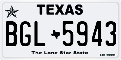 TX license plate BGL5943