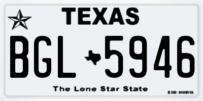 TX license plate BGL5946