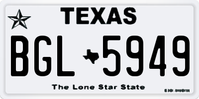 TX license plate BGL5949