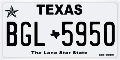 TX license plate BGL5950