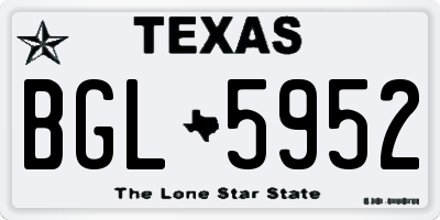 TX license plate BGL5952