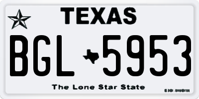 TX license plate BGL5953