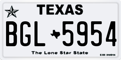 TX license plate BGL5954
