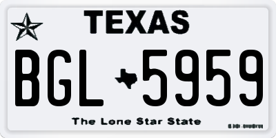 TX license plate BGL5959