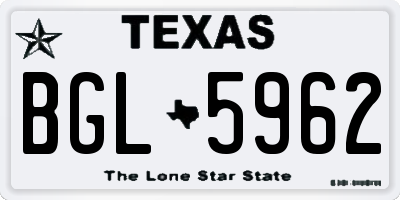 TX license plate BGL5962