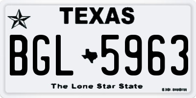 TX license plate BGL5963