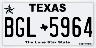 TX license plate BGL5964
