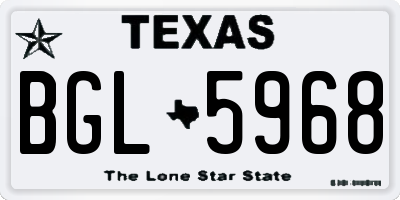 TX license plate BGL5968
