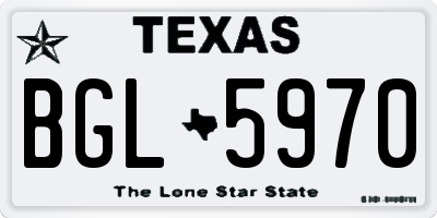 TX license plate BGL5970