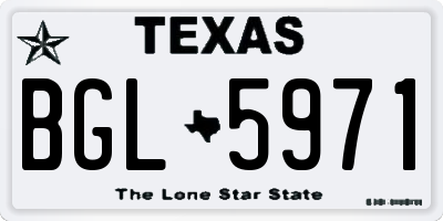 TX license plate BGL5971