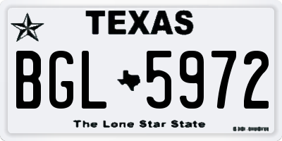 TX license plate BGL5972