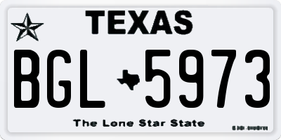 TX license plate BGL5973