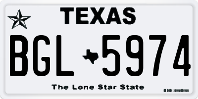 TX license plate BGL5974