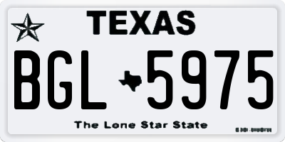 TX license plate BGL5975