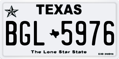 TX license plate BGL5976