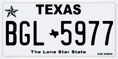 TX license plate BGL5977