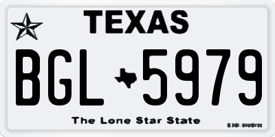 TX license plate BGL5979