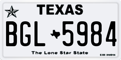 TX license plate BGL5984