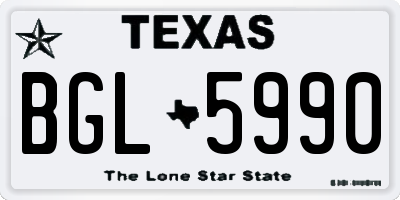 TX license plate BGL5990