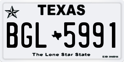 TX license plate BGL5991