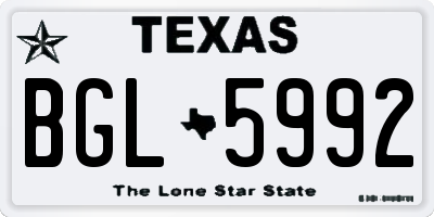 TX license plate BGL5992