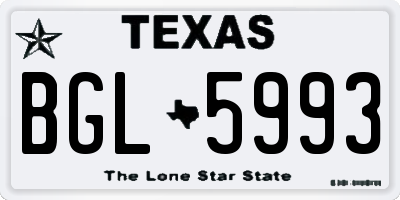 TX license plate BGL5993