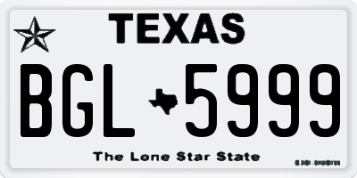 TX license plate BGL5999