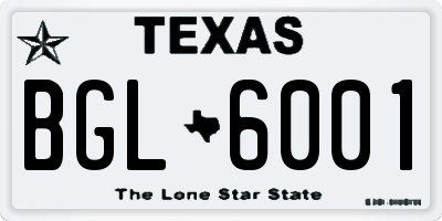 TX license plate BGL6001
