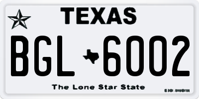 TX license plate BGL6002
