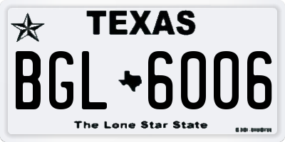 TX license plate BGL6006